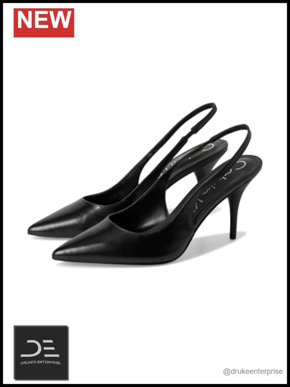 Women's Slingback Stiletto Heels Pointed Toe Dress Pumps Leather